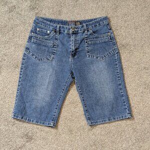 GAZOZ JEANS Blue Denim Mid-Rise Stretch Bermuda Jean Shorts; Size 11/12
